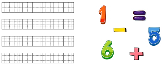 Từ các thẻ số và dấu dưới đây, em hãy tạo thành các phép tính đúng: (ảnh 1)