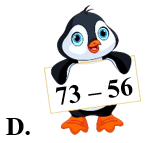 Chú chim cánh cụt nào cầm bảng có kết quả bé nhất? (ảnh 5)