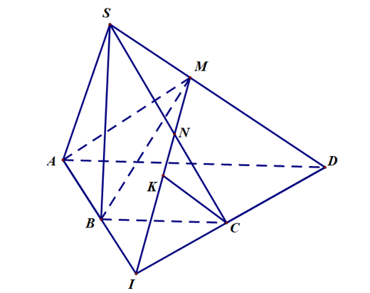 Cho hình chóp S.ABCD có đáy là hình thang ABCD với AD//BC (ảnh 1)