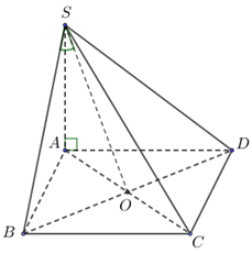 Cho hình chóp S.ABCD có đáy là hình vuông cạnh a. SA vuông góc với mặt phẳng (ABCD}) và SA = a căn bậc hai 6 (hình vẽ). Gọi alpha là góc giữa đường thẳng SB và mặt phẳng (SAC). Tính sin alpha ta được kết quả là: (ảnh 2)