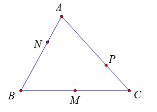 Cho tam giác ABC\) có \(M\) là trung điểm cạnh \(BC\), trên cạnh \(AB\) lấy điểm \(N\) sao cho (ảnh 1)