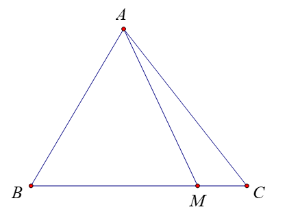 Cho tam giác \(ABC\). Gọi \(M\) là điểm trên cạnh \(BC\) sao cho \(MB = 4MC\) (ảnh 1)