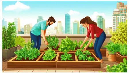 Cô Tú có một vườn rau nhỏ trên sân thượng nhà mình. Cô xếp 8 khay nhựa hình chữ nhật sát với (ảnh 1)