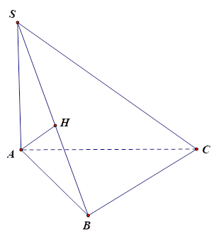 Cho hình chóp S.ABC có SA vuông góc (ABC), SA = AB = 2a, tam giác ABC vuông tại B (tham khảo hình vẽ). Khoảng cách từ A đến mặt phẳng (SBC) bằng (ảnh 2)