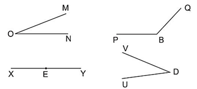 Cho hình vẽ dưới đây:   Góc tù trong hình vẽ trên là: A. Góc đỉnh O cạnh OM, ON	B. Góc đỉnh B cạnh BP, BQ C. Góc đỉnh E cạnh EX, EY	D. Góc đỉnh D cạnh DV, DU (ảnh 2)