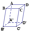 Cho hình hộp ABCD.A'B'C'D'. Mặt phẳng CDD'C'song song với mặt phẳng nào (ảnh 1)