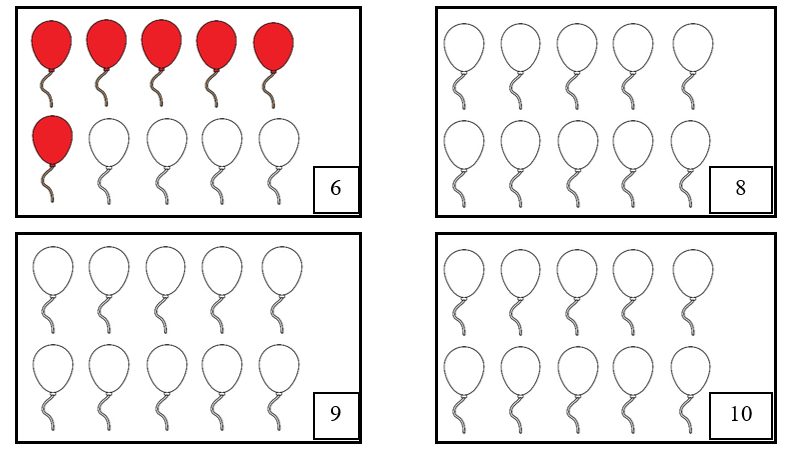 Tô màu vào quả bóng bay (theo mẫu). (ảnh 1)