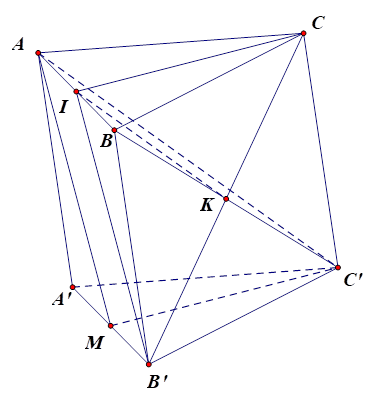 Cho hình lăng trụ ABC.A'B'C'. Gọi M là trung điểm của A'B'. Đường thẳng B'C song song với mặt phẳng nào sau đây? (ảnh 1)