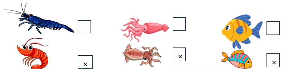 Đánh dấu × vào các con vật ngắn hơn: (ảnh 2)