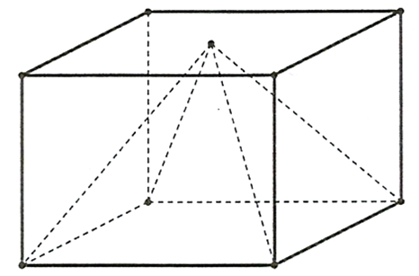 hãy tính thể tích phần không gian bên trong chiếc hộp không bị chiếm bởi mô hình đồ chơi dạng hình chóp (mô hình đồ chơi được làm bởi chất liệu nhựa đặc bên trong). (ảnh 1)