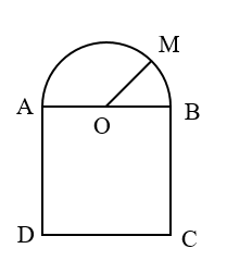 Cho hình dưới đây: Biết bán kính OM = 25cm. Tính tổng các cạnh hình vuông ABCD (ảnh 1)