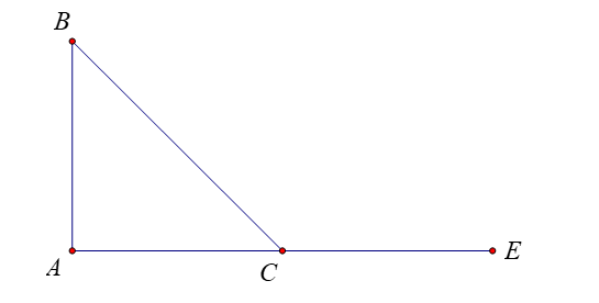 Tam giác \(ABC\) vuông cân ở \(A\). (ảnh 1)