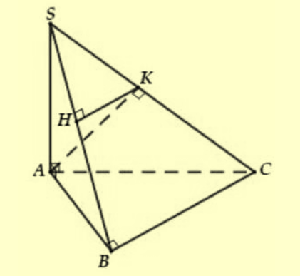 Cho khối chóp S.ABC có đáy là tam giác vuông tại B (ảnh 1)