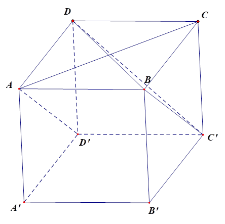 Cho hình hộp chữ nhật ABCD.A'B'C'D' có AB = 1,BC = 2, AA' = 2 (tham khảo hình bên). Khoảng cách giữa hai đường thẳng AD' và DC' bằng (ảnh 1)