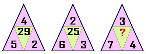 A group of triangles with numbers
Description automatically generated
