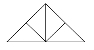c) Hình vẽ bên có: 	A. 3 hình tam giác	B. 5 hình tam giác 	C. 6 hình tam giác	 (ảnh 1)