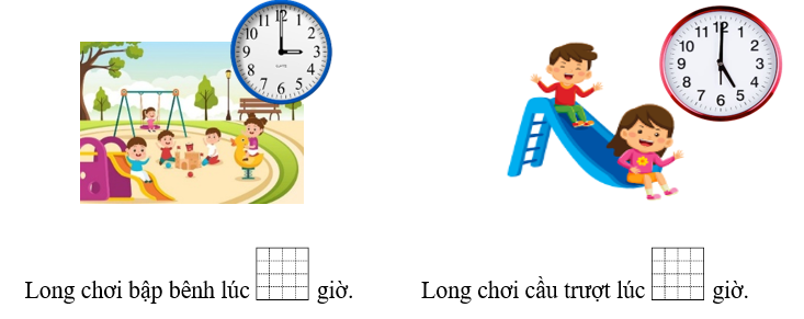 Chủ Nhật, Long được mẹ cho đi công viên chơi. Quan sát, viết số thích hợp vào ô trống. (ảnh 1)
