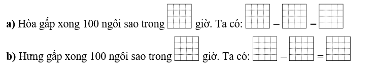 Hòa và Hưng cùng thi gấp sao. Biết rằng mỗi bạn phải gấp được 100 ngôi (ảnh 1)