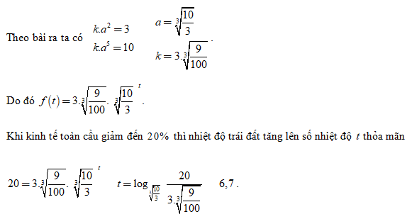 Khi nhiệt độ trái đất tăng thêm bao nhiêu ^oC thì tổng giá trị kinh tế toàn cầu giảm đến 20%? (ảnh 1)