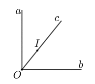 Cho góc {aOb}\) là góc vuông. Gọi \(I\) là điểm nằm trong góc đó. Kẻ tia \(Oc\) đi qua điểm (ảnh 1)