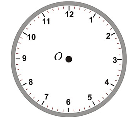 Nếu ta coi vị trí tâm trên mặt đồng hồ là gốc \(O,\) kim giờ nằm trên tia (ảnh 1)