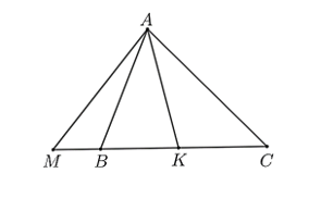 Cho ba điểm A,B,C không thẳng hàng. Lấy điểm K thuộc đoạn (ảnh 1)