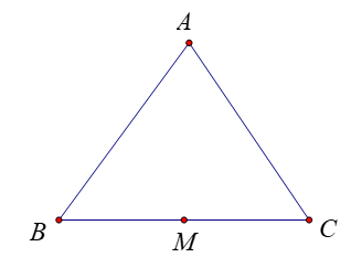 Cho tam giác đều \(ABC\) có cạnh bằng 2a, \(M\) là trung điểm cạnh (ảnh 1)