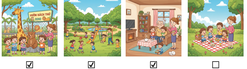 a) Đánh dấu ☑ vào nơi em đã được đã được đến chơi. (ảnh 2)