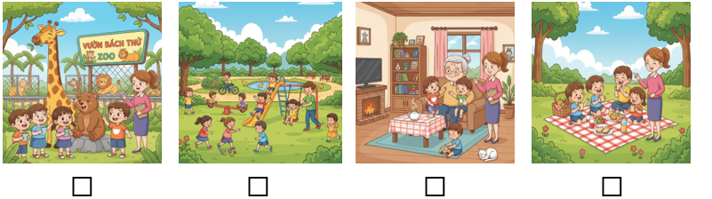 a) Đánh dấu ☑ vào nơi em đã được đã được đến chơi. (ảnh 1)