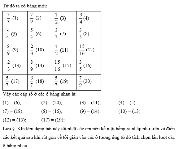 Tìm cặp phân số bằng nhau: (ảnh 3)
