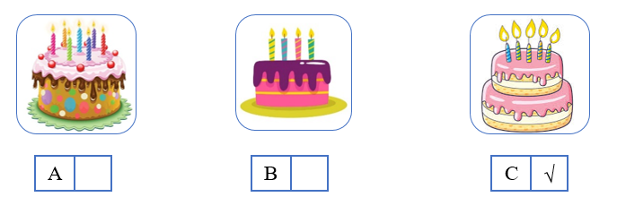 Listen and tick (√) the box. There is one example. (ảnh 2)