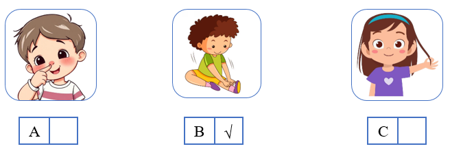 Listen and tick (√) the box. There is one example. (ảnh 2)