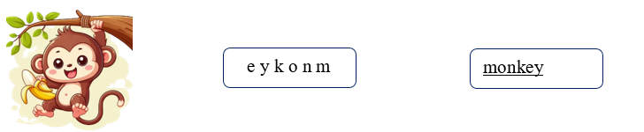 Order the letters. There is one example. (ảnh 2)