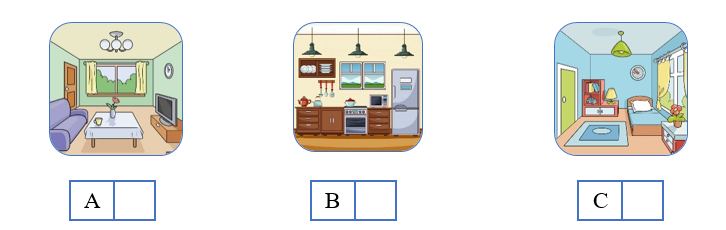 Listen and tick (√) the box. There is one example. (ảnh 1)