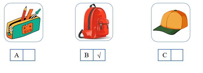 Listen and tick (√) the box. There is one example. (ảnh 2)