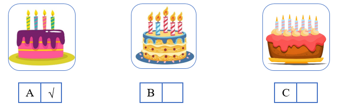 Listen and tick (√) the box. There is one example. (ảnh 2)