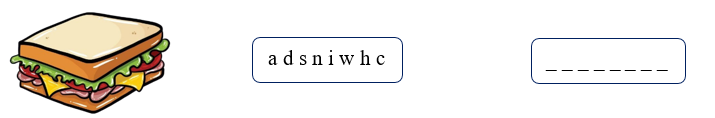 Order the letters. There is one example. (ảnh 1)