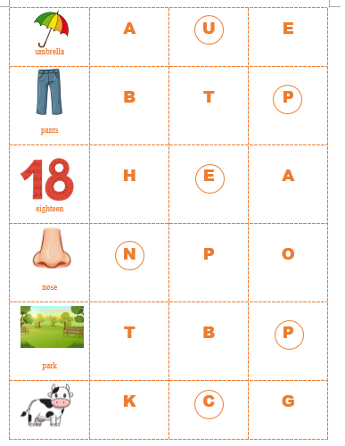 Â Find the right beginning letter. (Tìm chữ cái đầu đúng.) (ảnh 4)