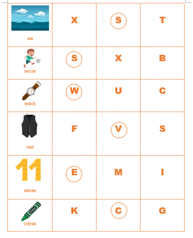 Â Find the right beginning letter. (Tìm chữ cái đầu đúng.) (ảnh 6)