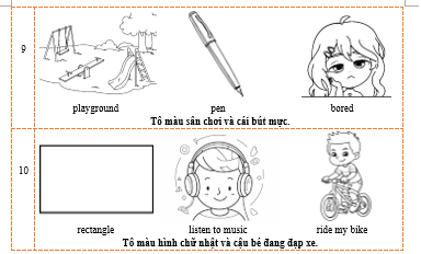 B. Color pictures with the same beginning letter. (Tô màu các hình có chữ cái đầu giống nhau.) (ảnh 5)