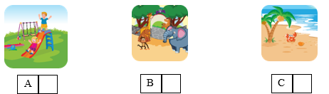 Listen and tick (√) the box. There is one example. (ảnh 1)