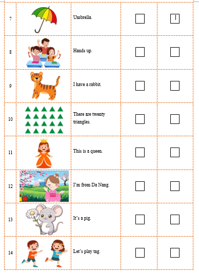 A. Look, read and tick (✔) Yes or No. There is one example. (ảnh 2)