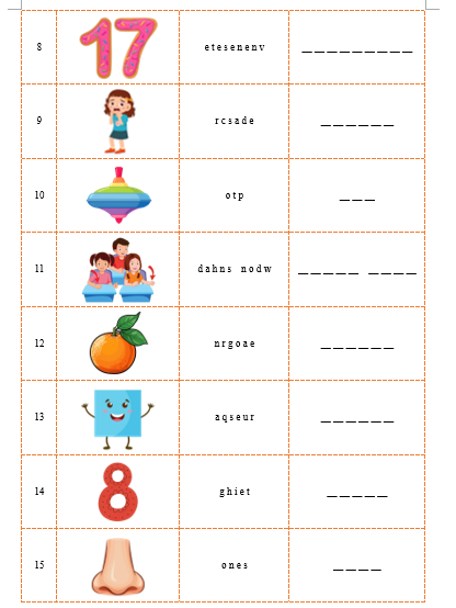 B. Order the letters. There is one example. (ảnh 2)