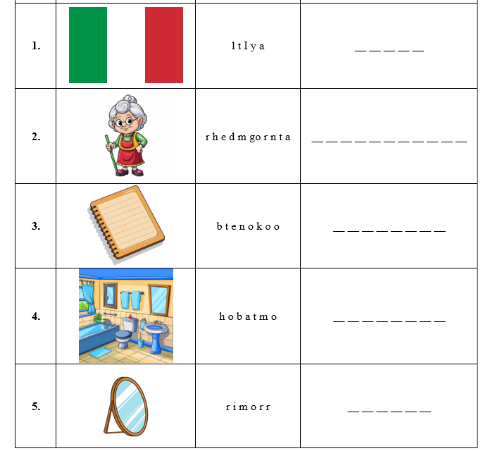 Order the letters. There is one example.  (ảnh 1)