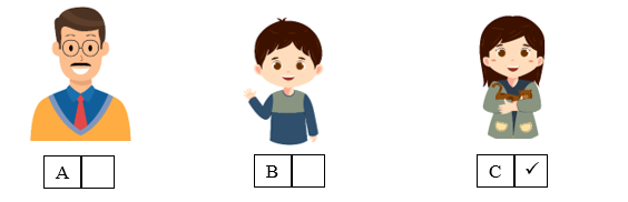 Listen and tick (ü) the box. There is one example. (ảnh 2)