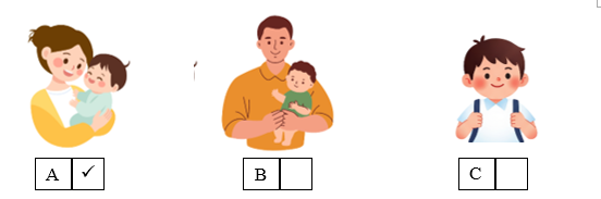 Listen and tick (ü) the box. There is one example. (ảnh 2)