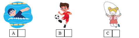 Listen and tick (√) the box. There is one example. (ảnh 1)