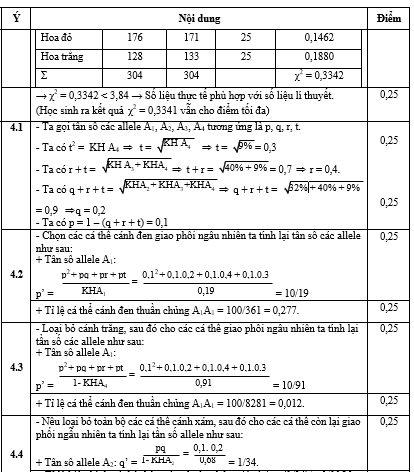 Một quần thể động vật giao phối, tính trạng màu sắc cánh do 1 gene có 4 allele nằm trên nhiễm sắc thể thường quy định. Trong đó, allele A1 quy định cánh đen trội hoàn toàn so với allele A2, allele A3 và allele A4; (ảnh 1)