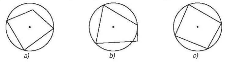 Trong các tứ giác sau, tứ giác nào nội tiếp được đường tròn? Giải thích. (ảnh 1)