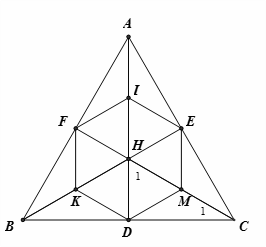 B&agrave;i 3.	Cho tam gi&aacute;c đều \[ABC\], c&aacute;c đường cao \[AD\], \[BE\], \[CF\] cắt nhau tại \[H\]. Gọi \[I\], \[K\], \[M\] theo thứ tự l&agrave; trung điểm của \[HA\], \[HB\], \[HC\]. Chứng minh rằng \[DKFIEM\] l&agrave; lục gi&aacute;c đều. (ảnh 1)